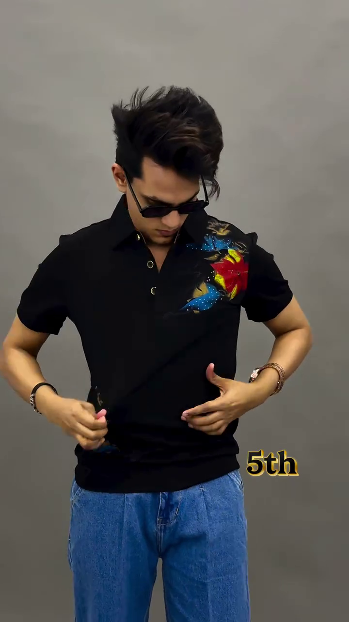 Black Designer Polo T-Shirt