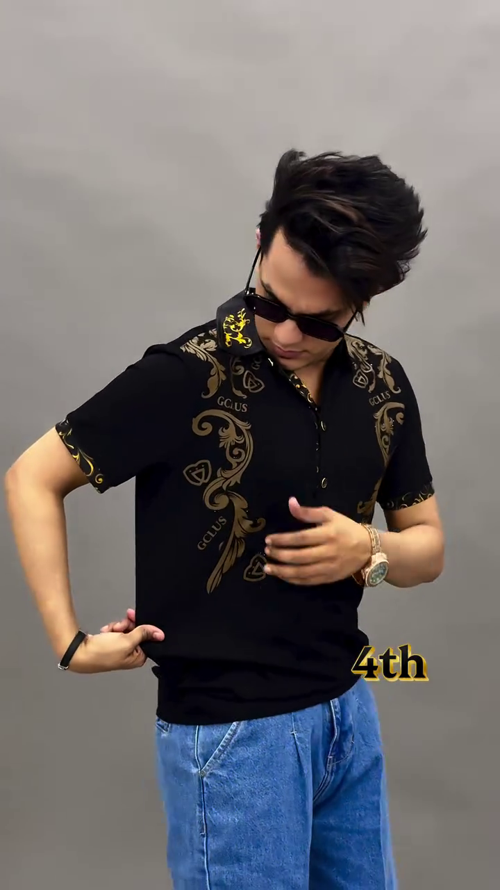 Black Designer Polo T-Shirt