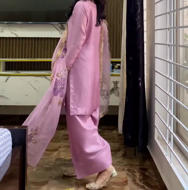 Blush Pink Embroidered Sharara Suit