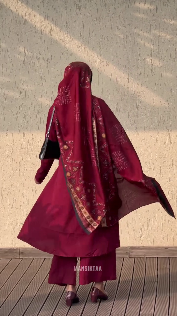 Vintage Maroon Ethnic Suit Set