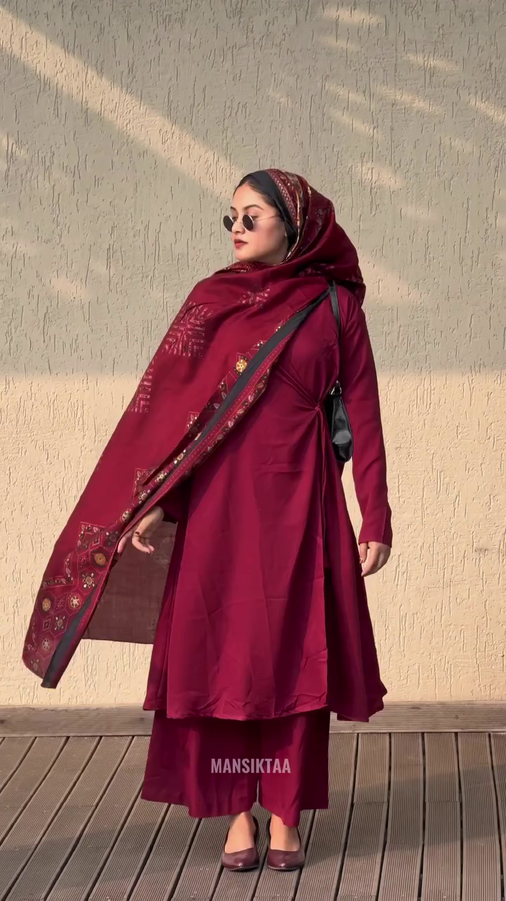 Vintage Maroon Ethnic Suit Set