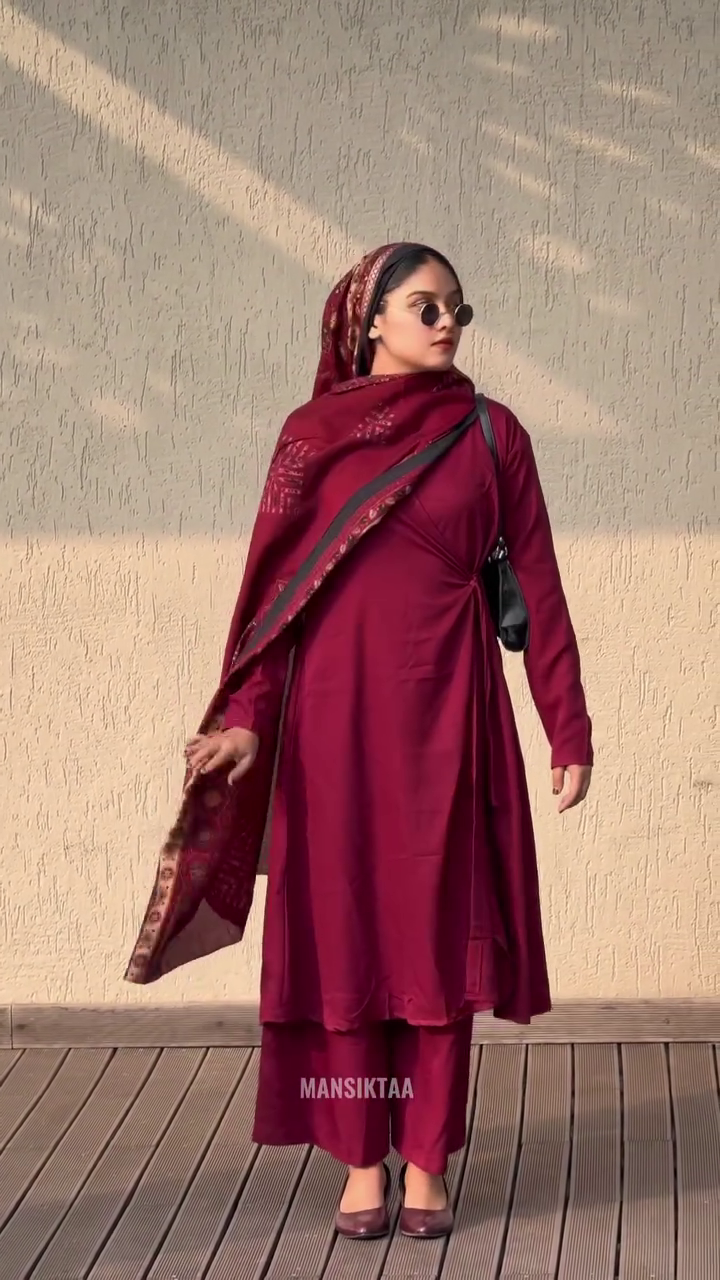 Vintage Maroon Ethnic Suit Set