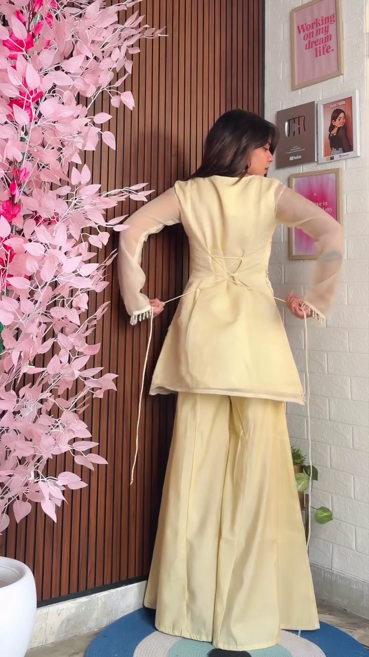 Mint Green Designer Palazzo Set