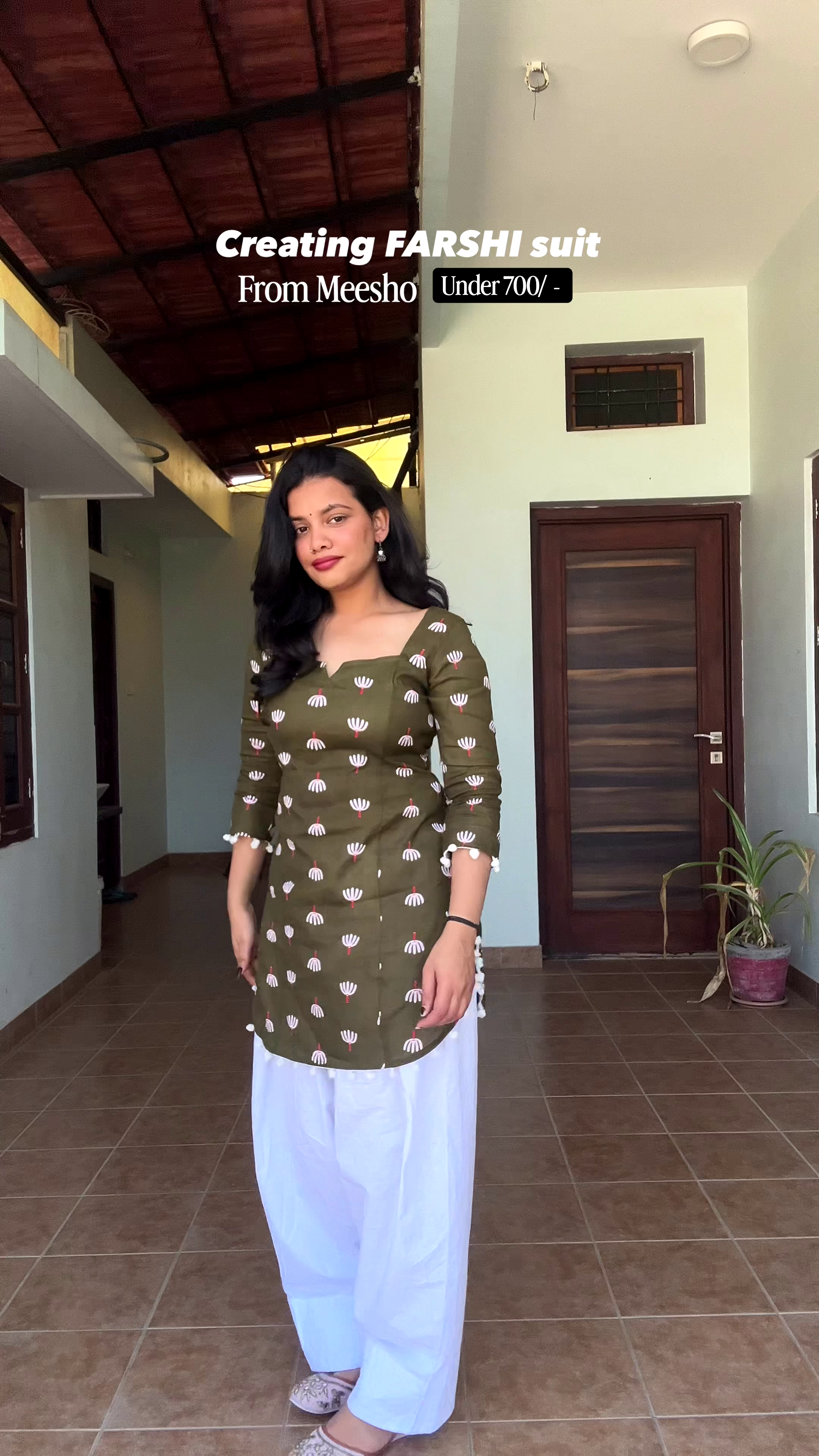 Olive Green Farshi Suit Set