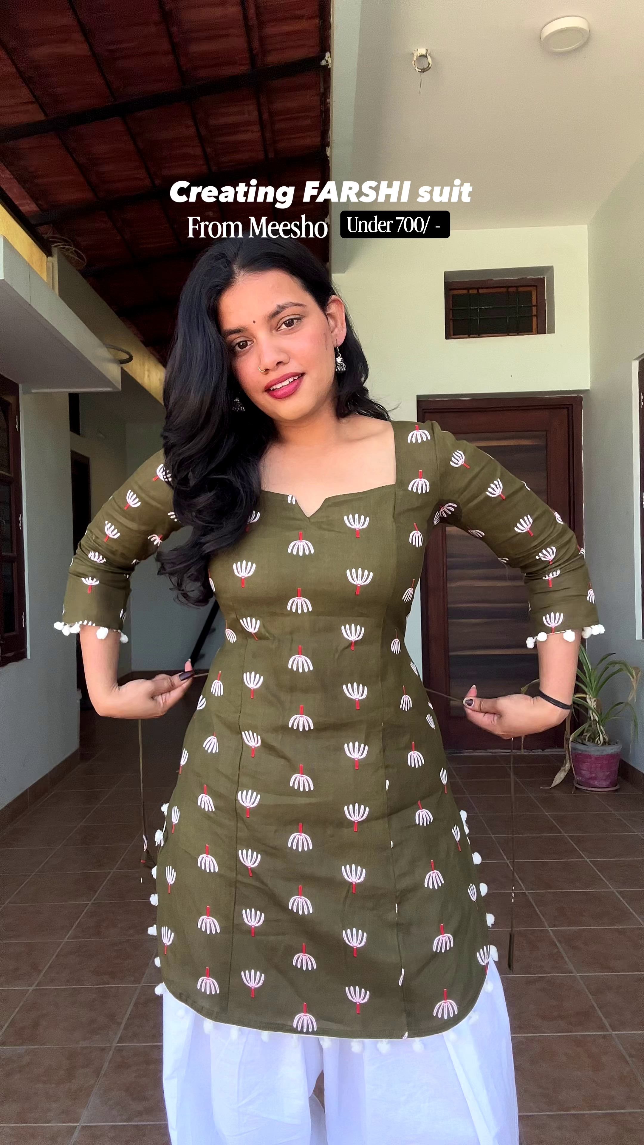 Olive Green Farshi Suit Set