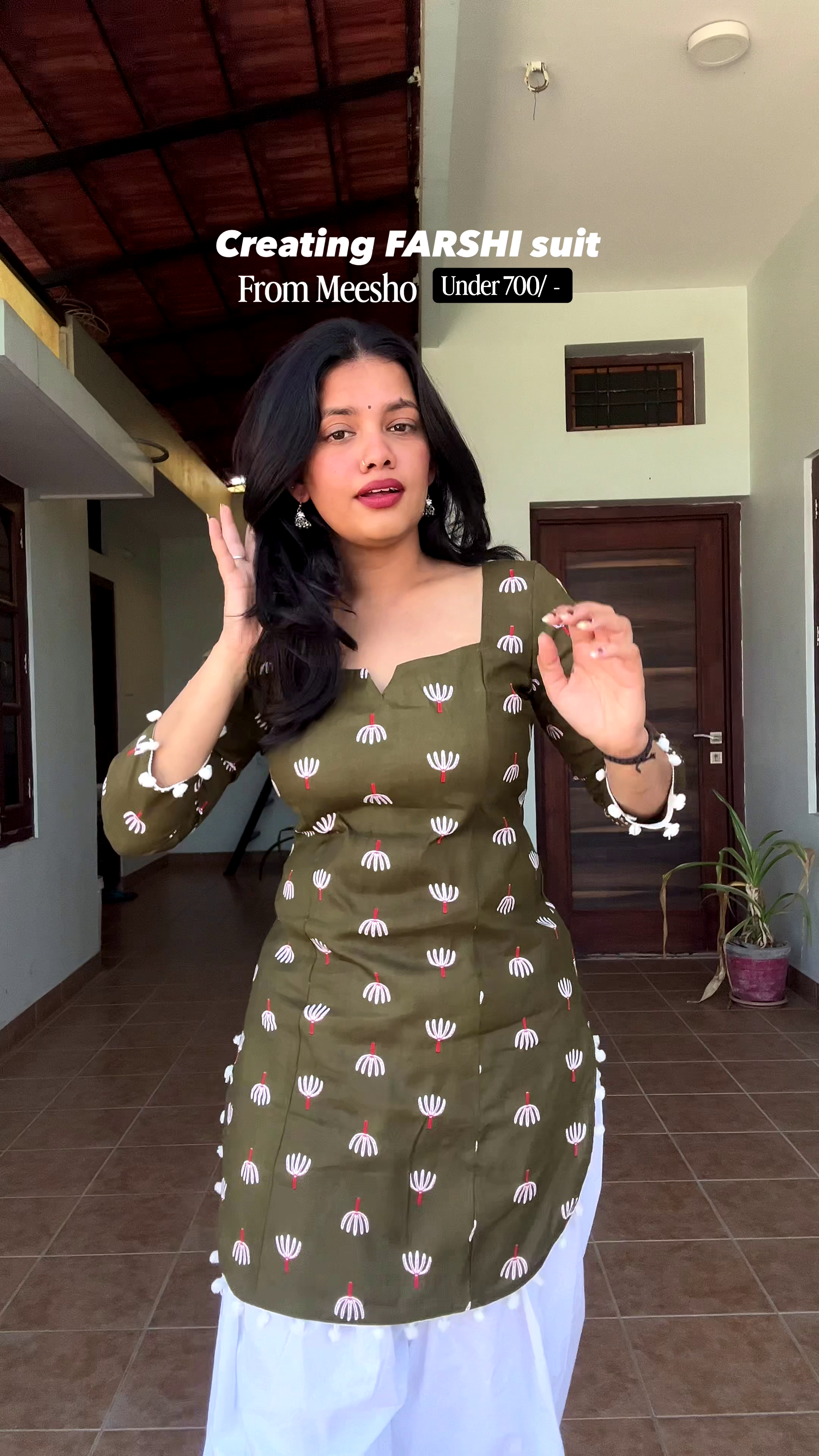 Olive Green Farshi Suit Set