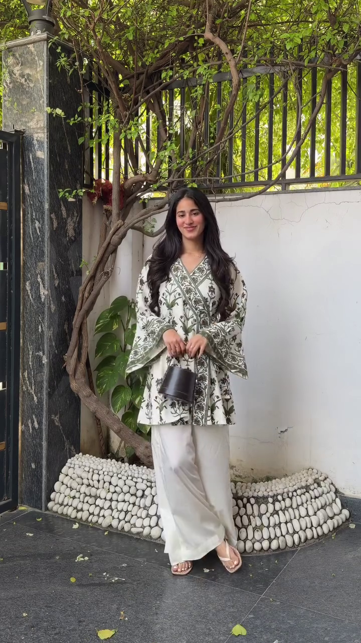 Ivory & Olive Printed Co-ord Set