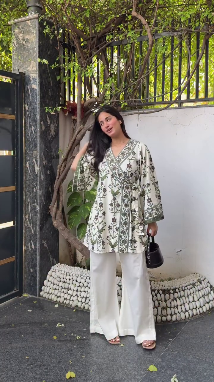 Ivory & Olive Printed Co-ord Set