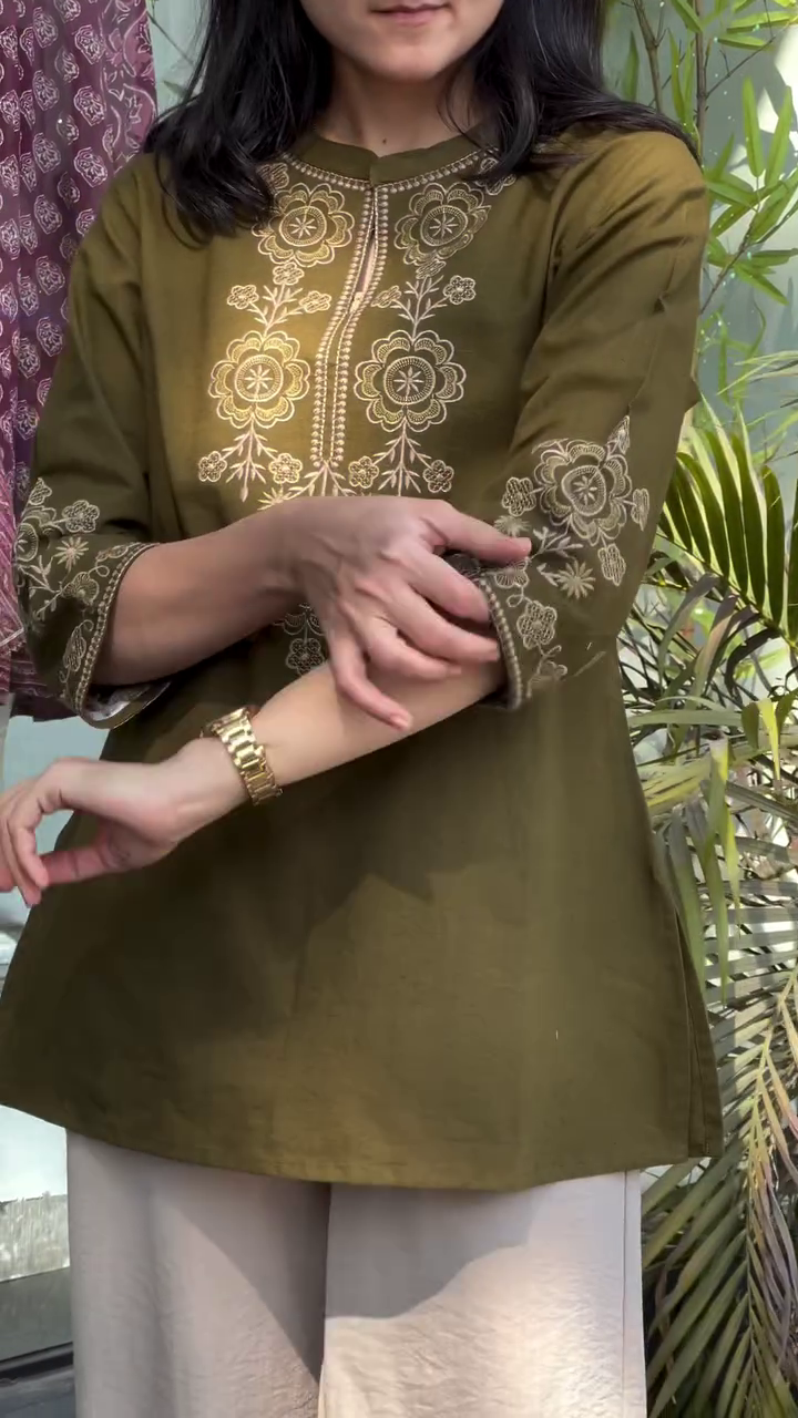 Ruby Red Embroidered Kurti