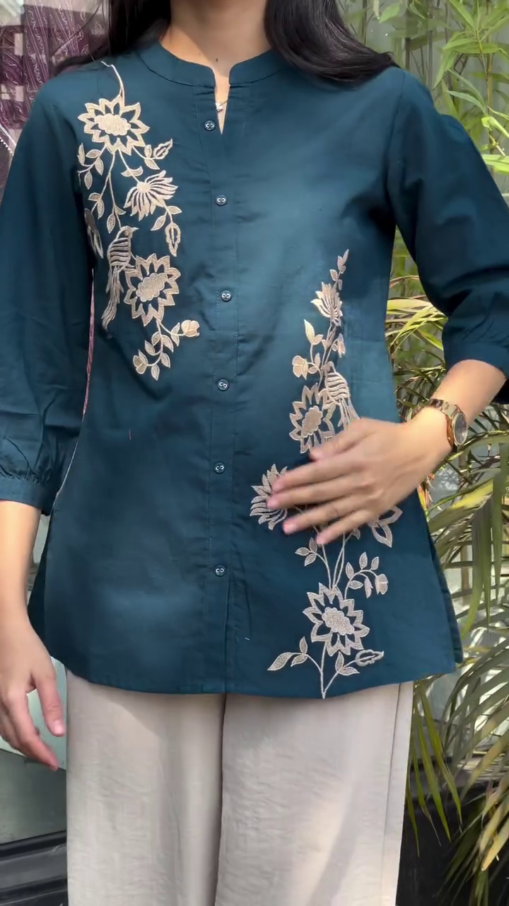 Ruby Red Embroidered Kurti