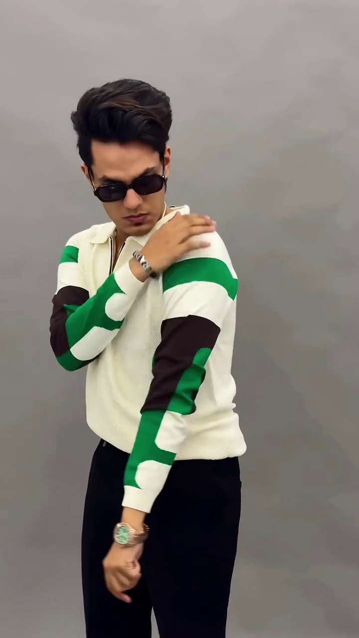 Black & Orange Zip Polo Sweatshirt