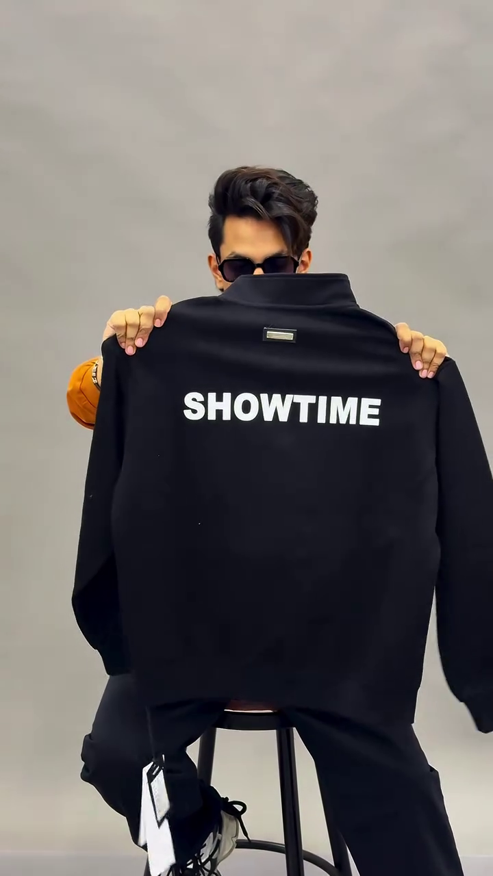 Rust Orange Half-Zip Sweatshirt