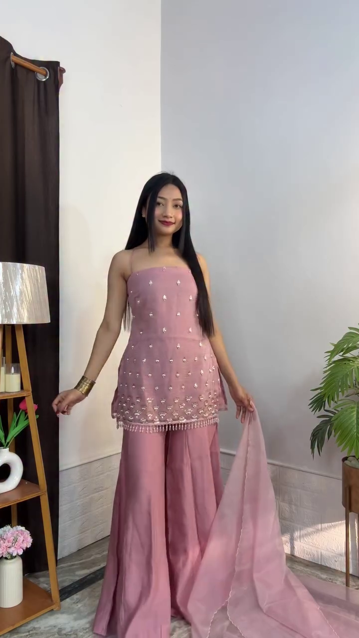 Blush Pink Sharara Set