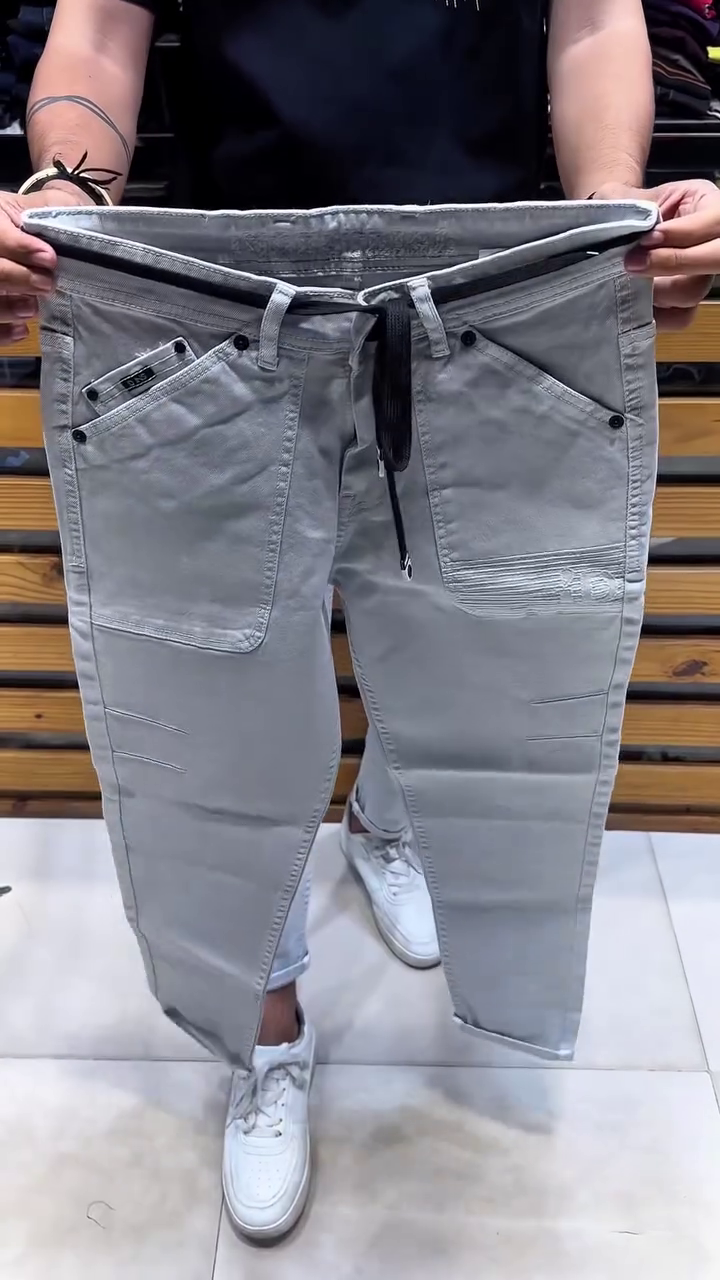 Classic Beige Slim-Fit Trousers