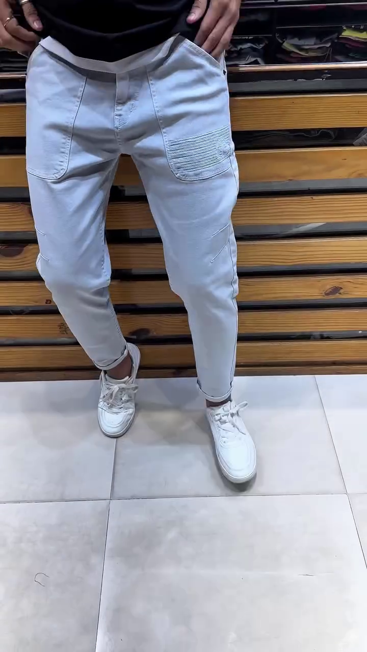 Classic Beige Slim-Fit Trousers