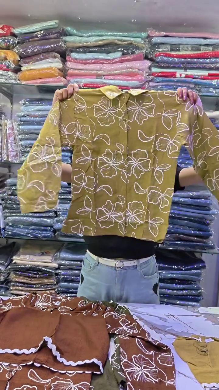 White Floral Print Shirt