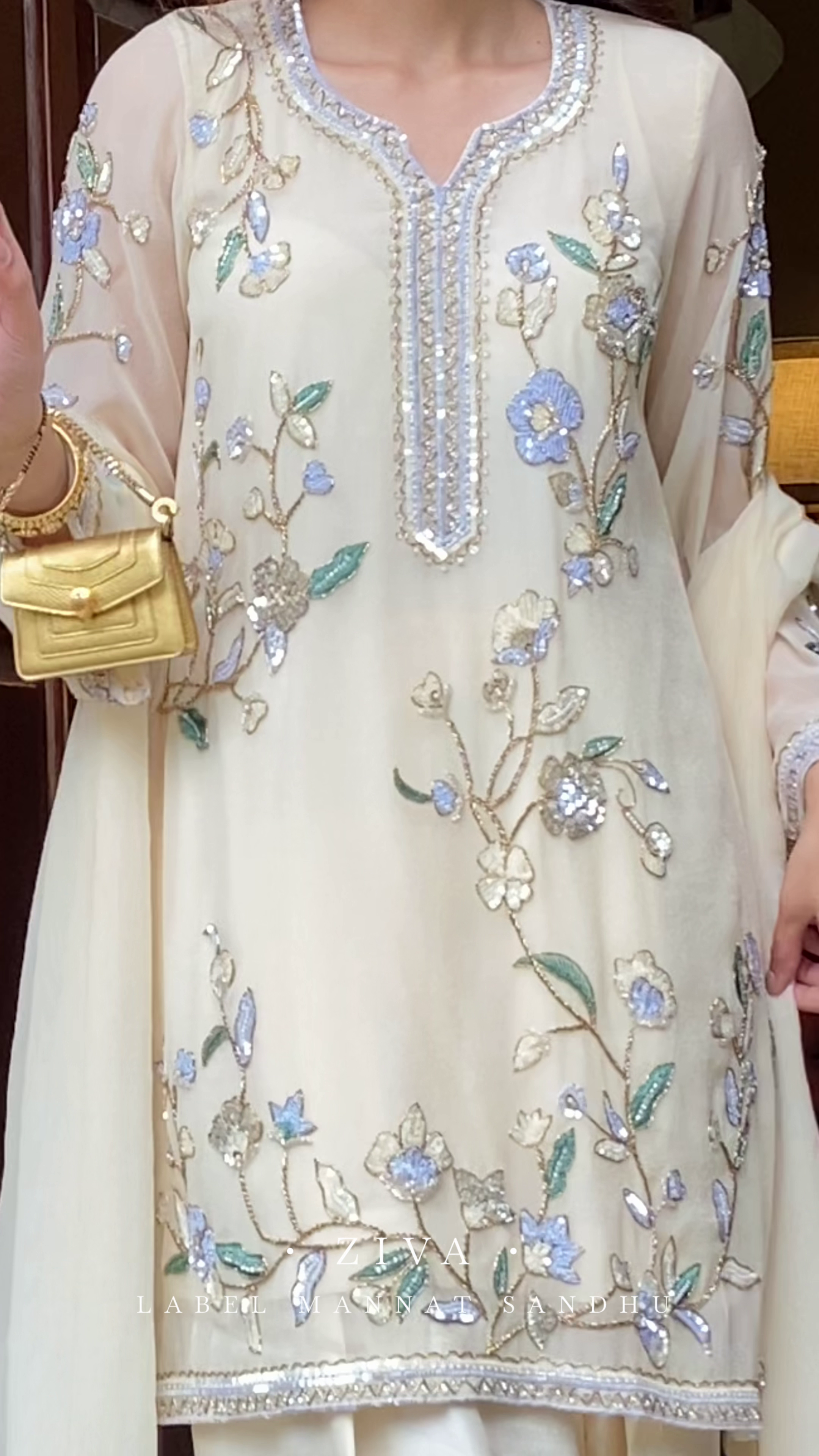 Ivory Embroidered Suit Set