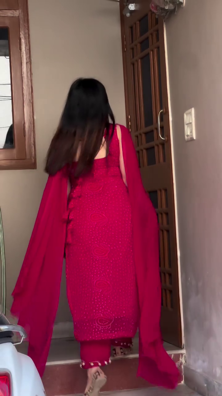 Classic Red Ethnic Dress