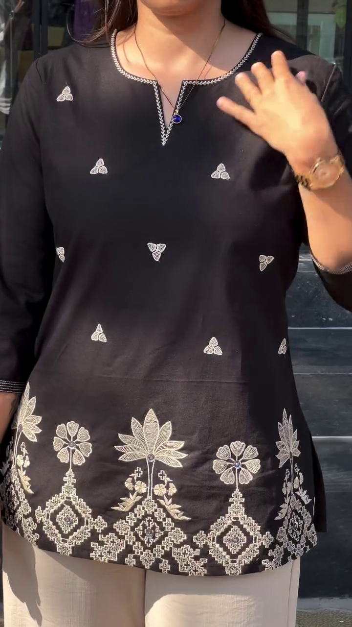 Mauve Embroidered Kurti