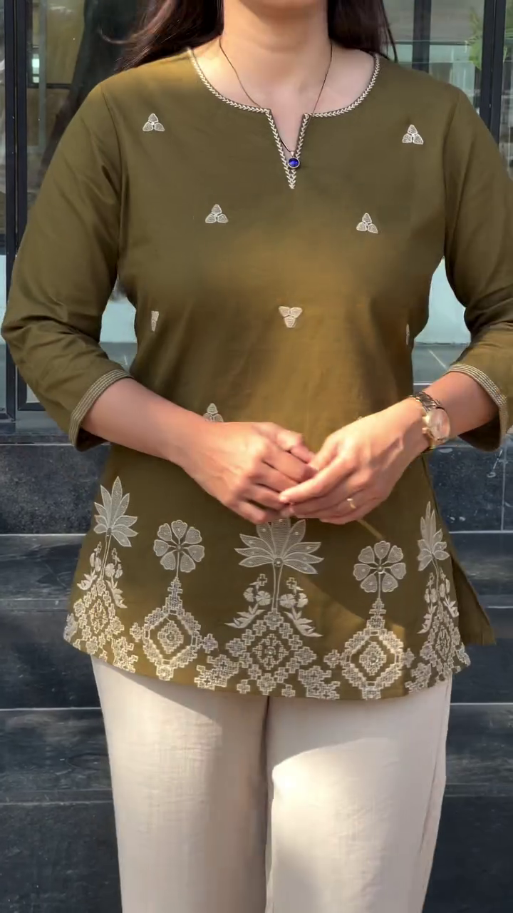 Mauve Embroidered Kurti