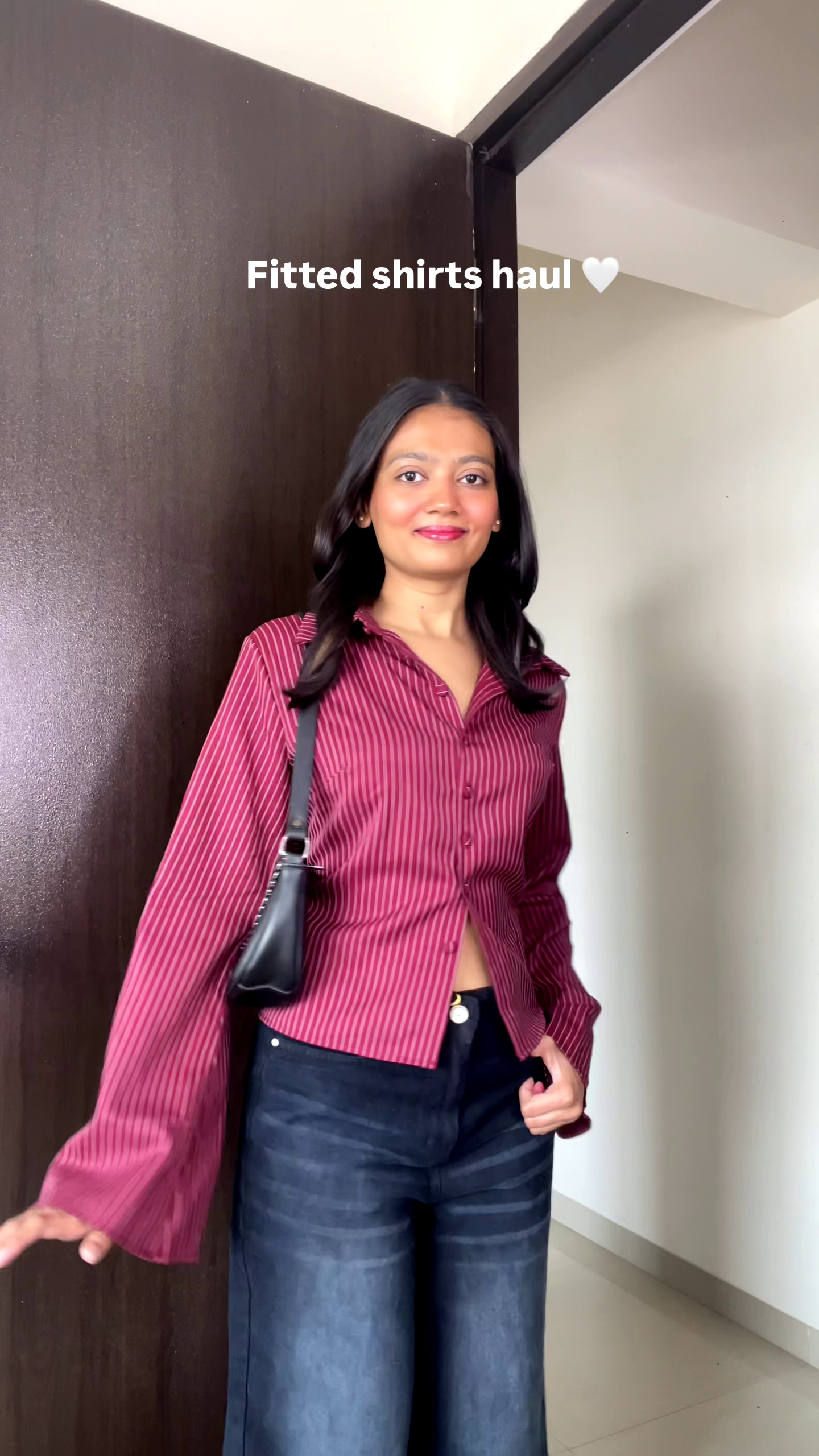 Brown Fitted Check Shirt