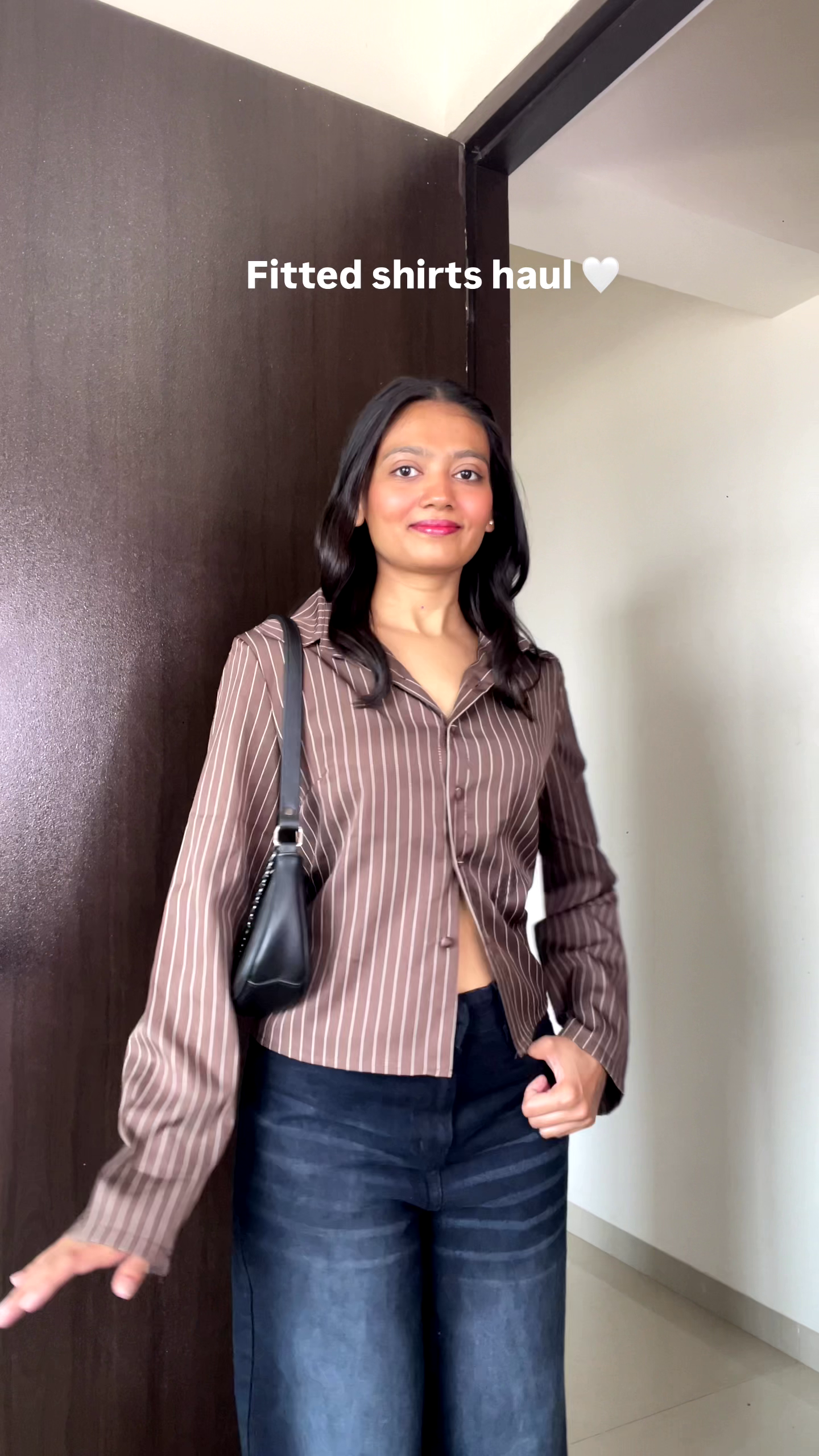 Brown Fitted Check Shirt