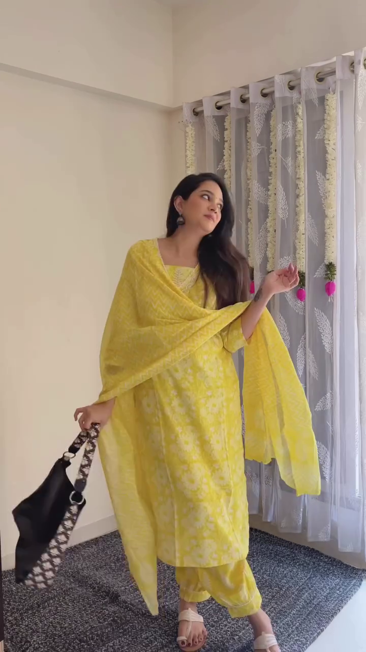 Red Printed Suit Set