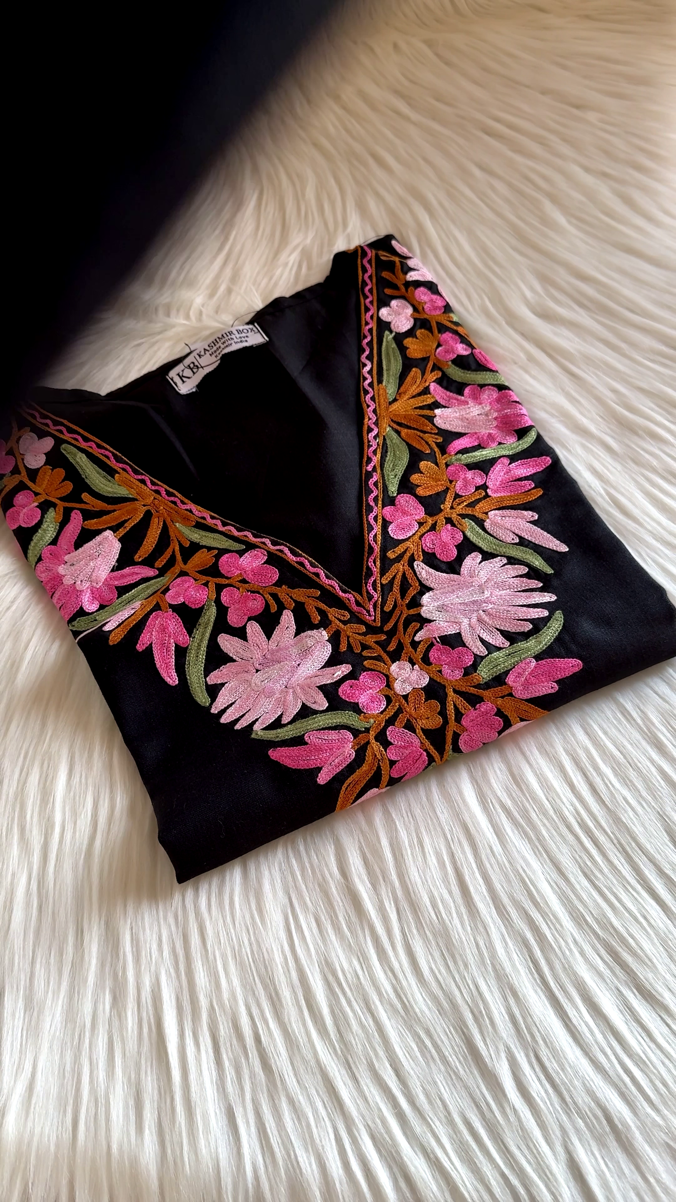 Black Floral Embroidered Kurti