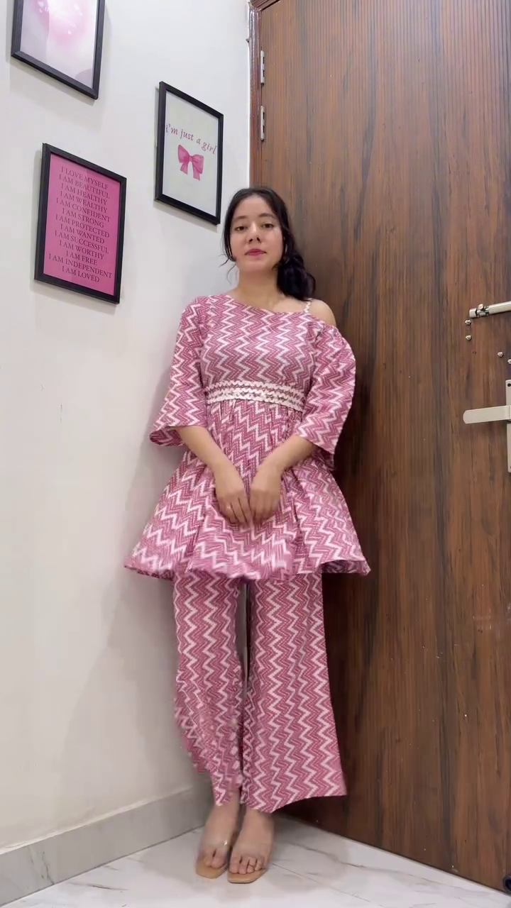 Maroon Printed Co-Ord Set