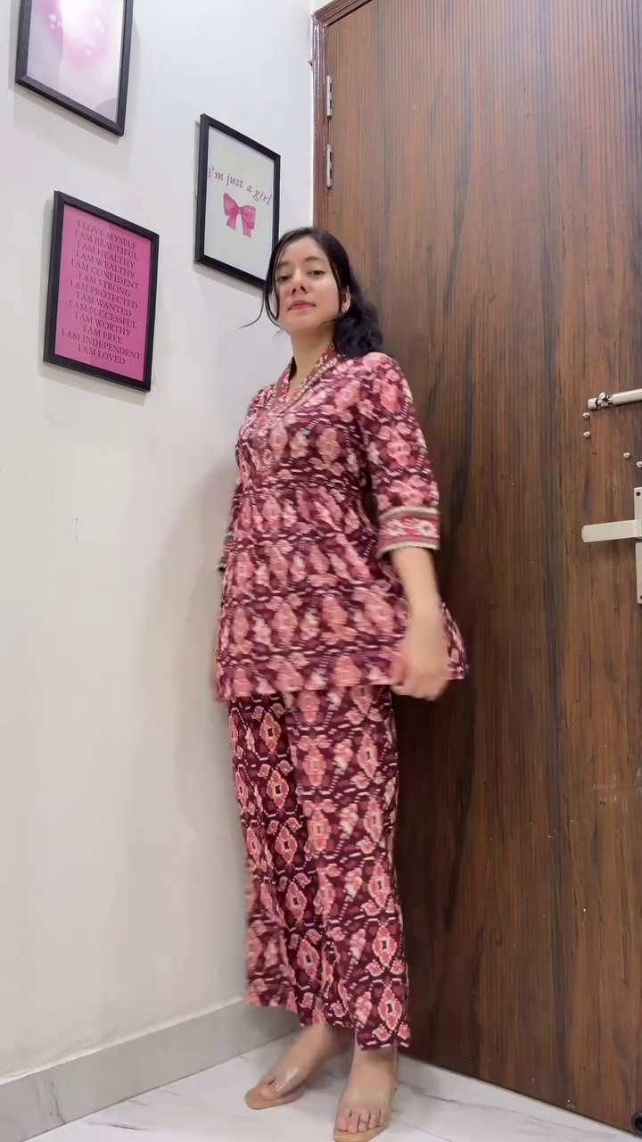 Maroon Printed Co-Ord Set