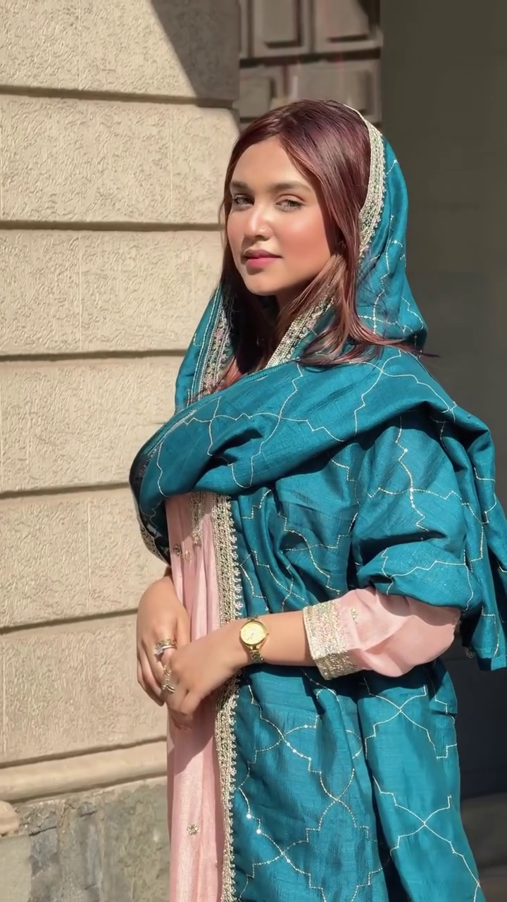 Pink & Teal Ethnic Suit Set