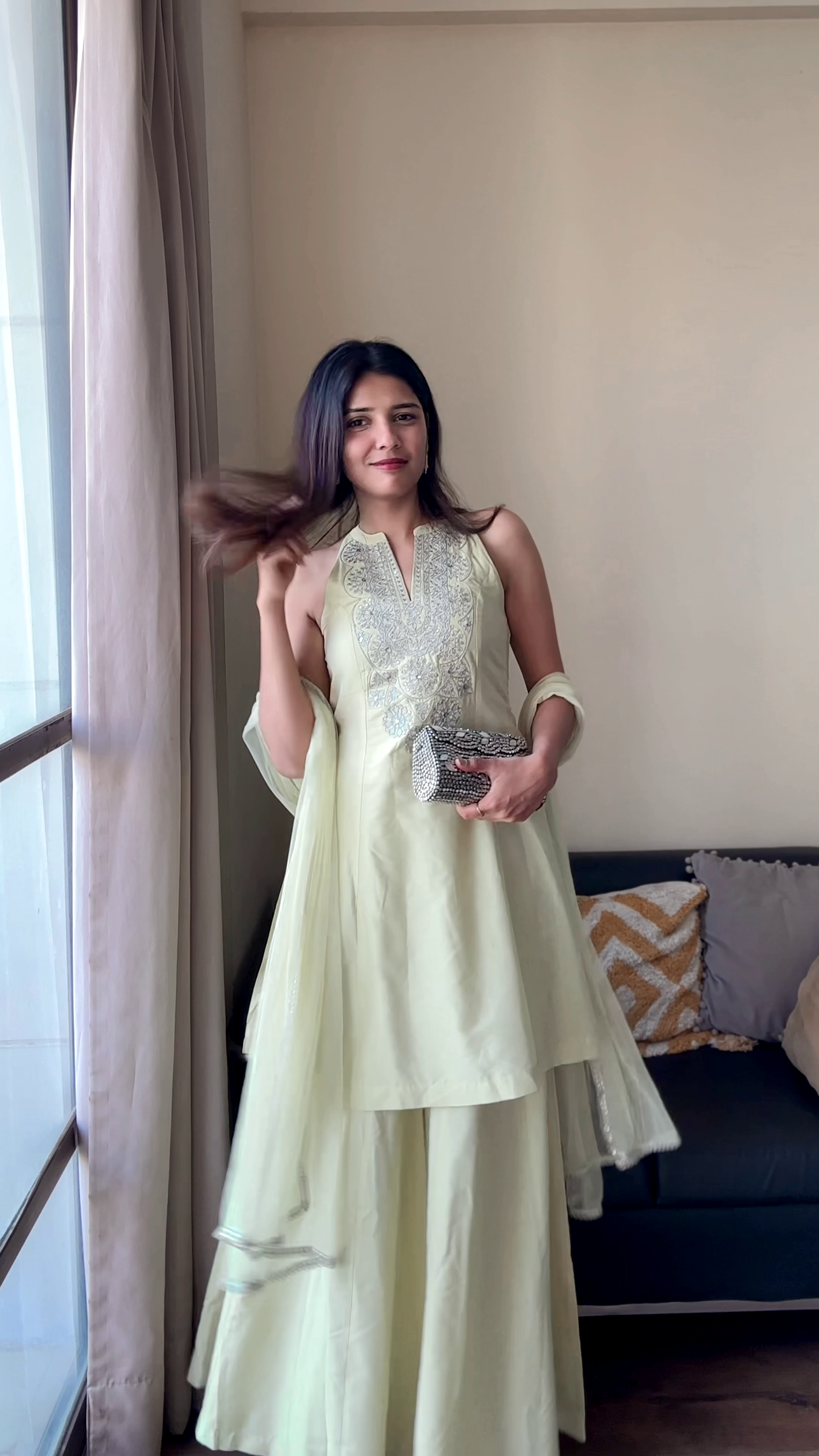 Pastel Green Sharara Set