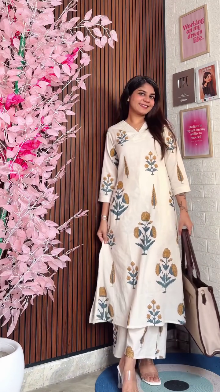 White Printed Anarkali Kurti