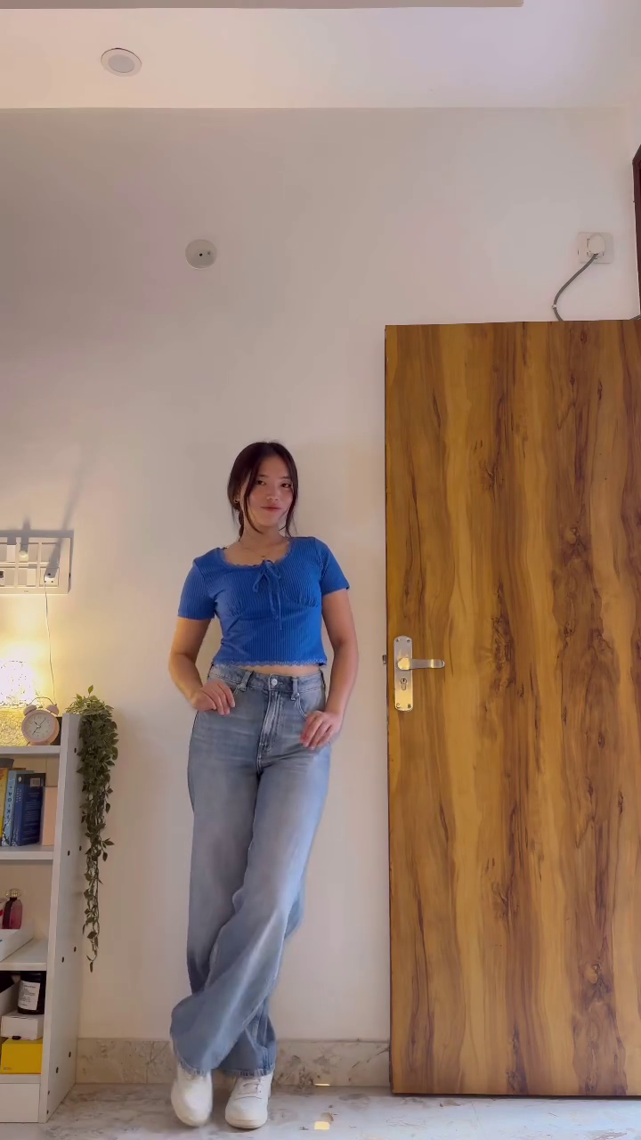 Ribbed Blue Crop Top