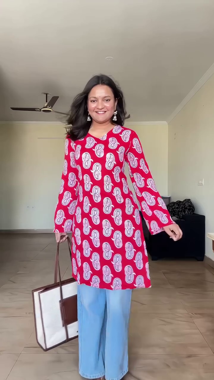 Red Paisley Printed Kurti