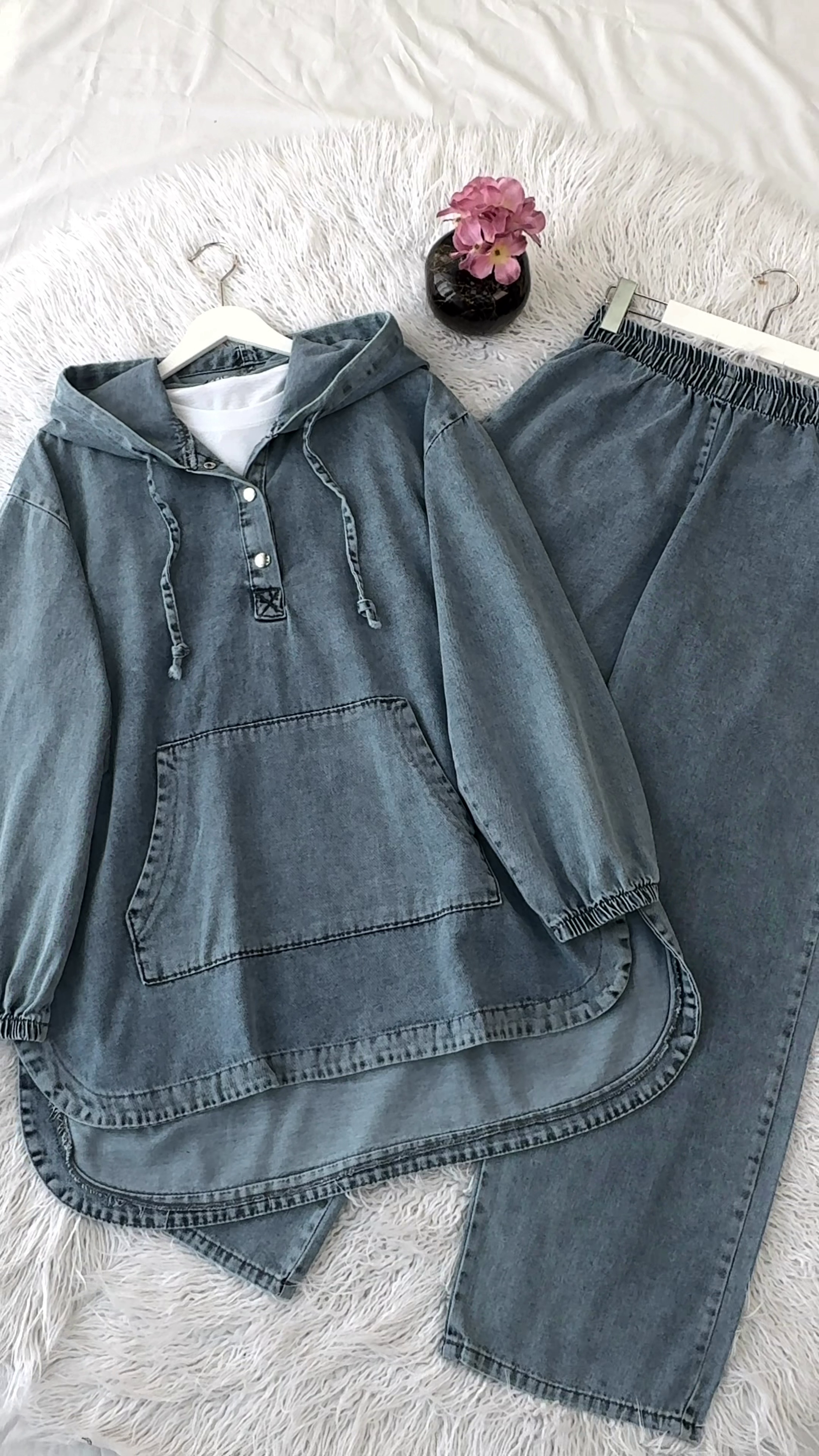 Denim Hooded Co-ord Set