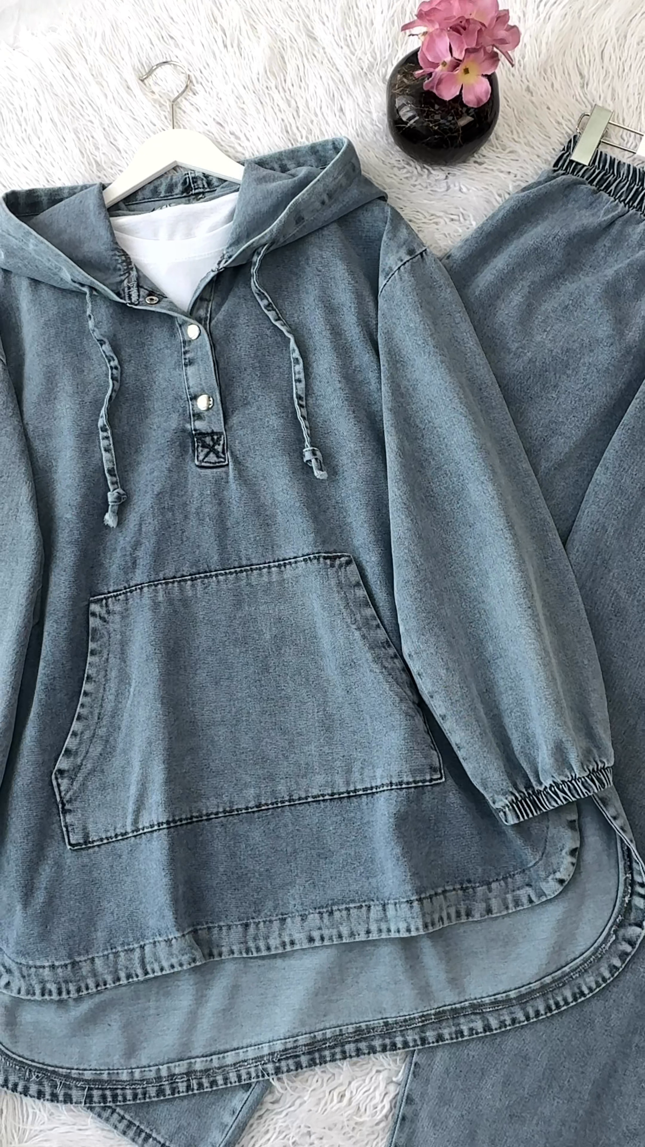 Denim Hooded Co-ord Set