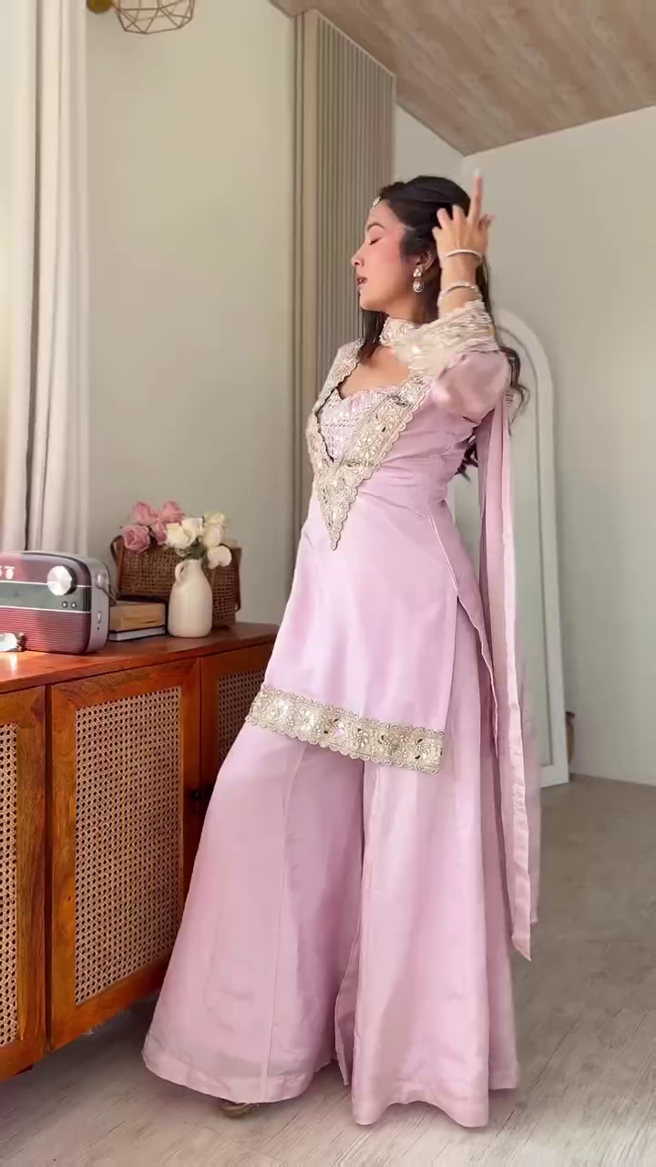 Elegant Blush Pink Ethnic Co-ord Set