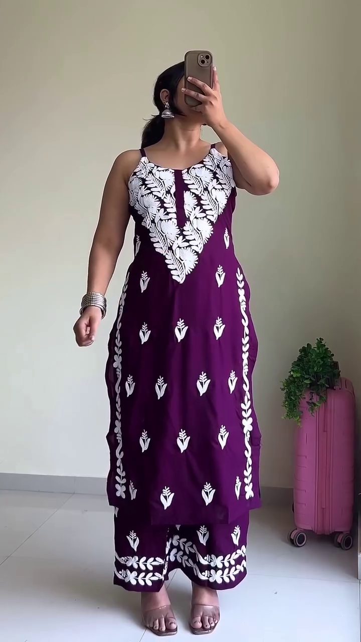 Elegant Embroidered Red Kurti