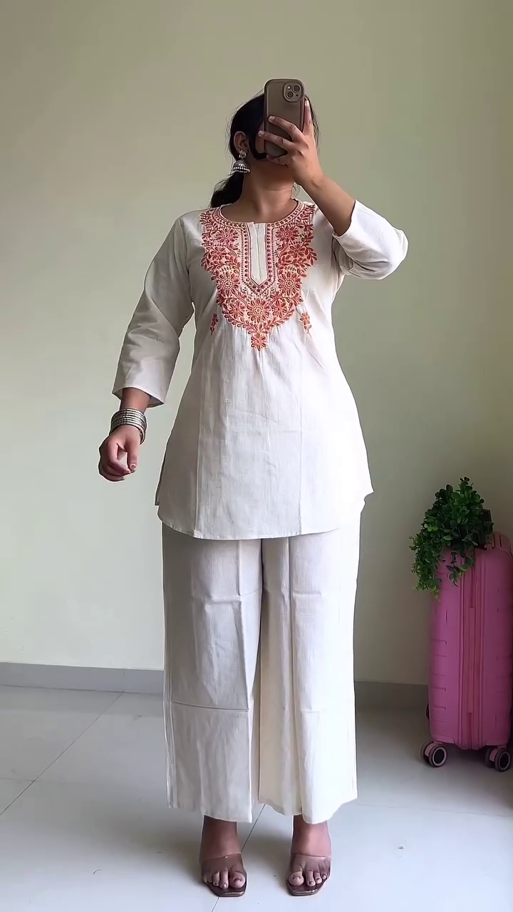 Elegant Embroidered Red Kurti