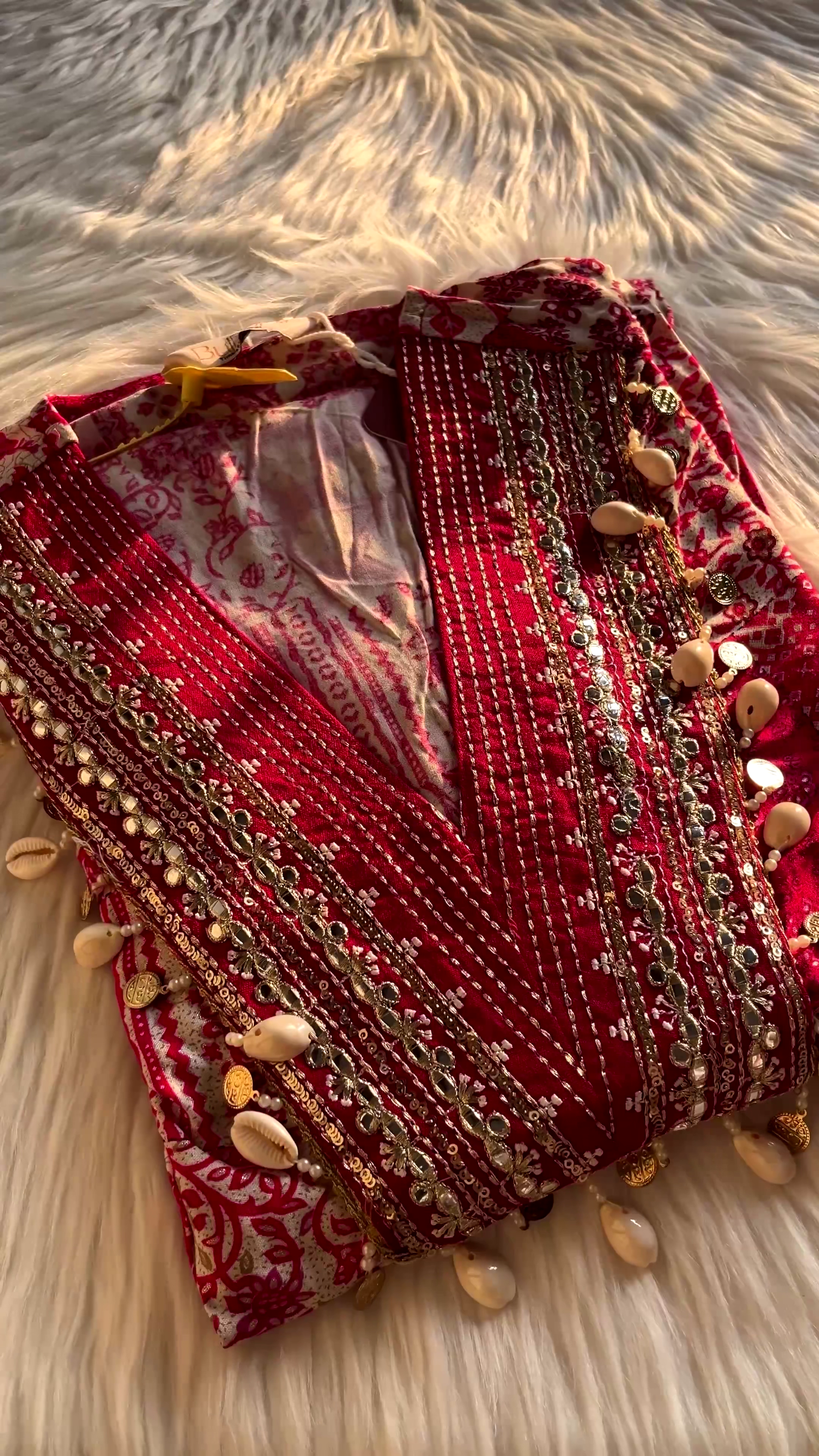 Premium Handcrafted Red Embroidered Suit