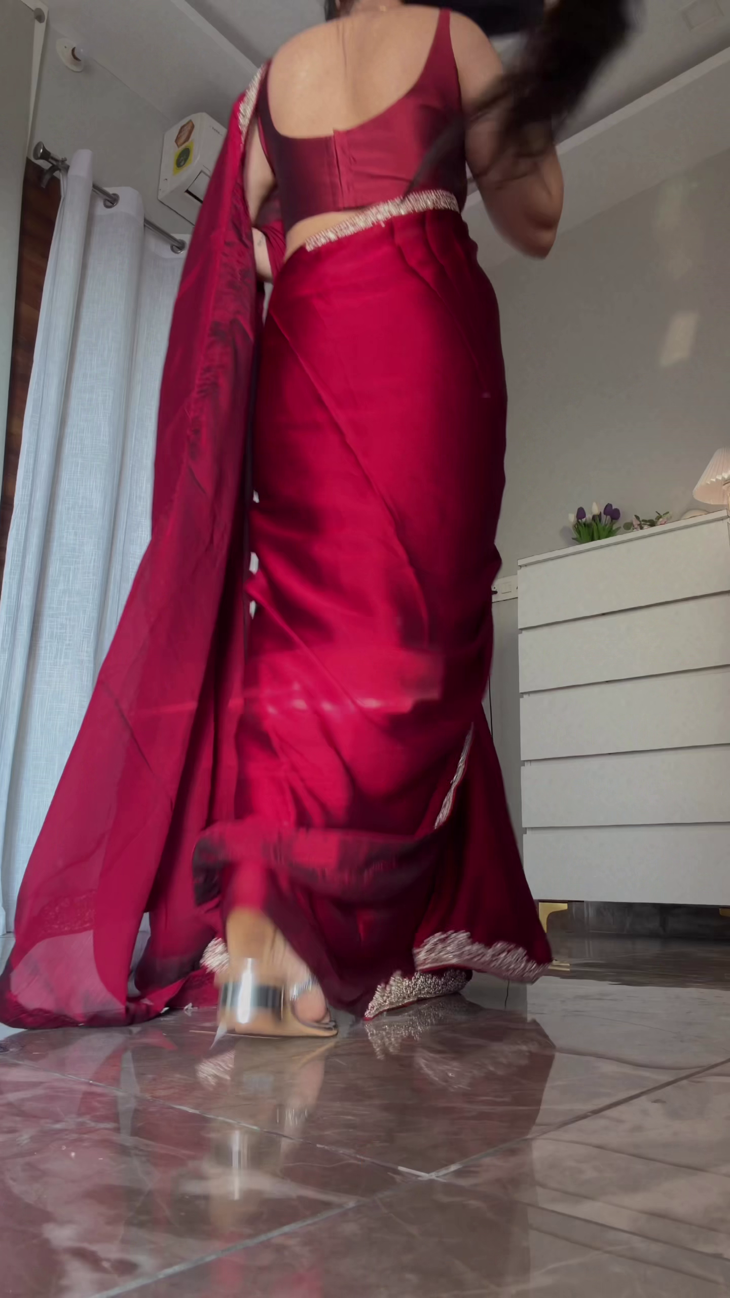 Premium Red Saree with Golden Border