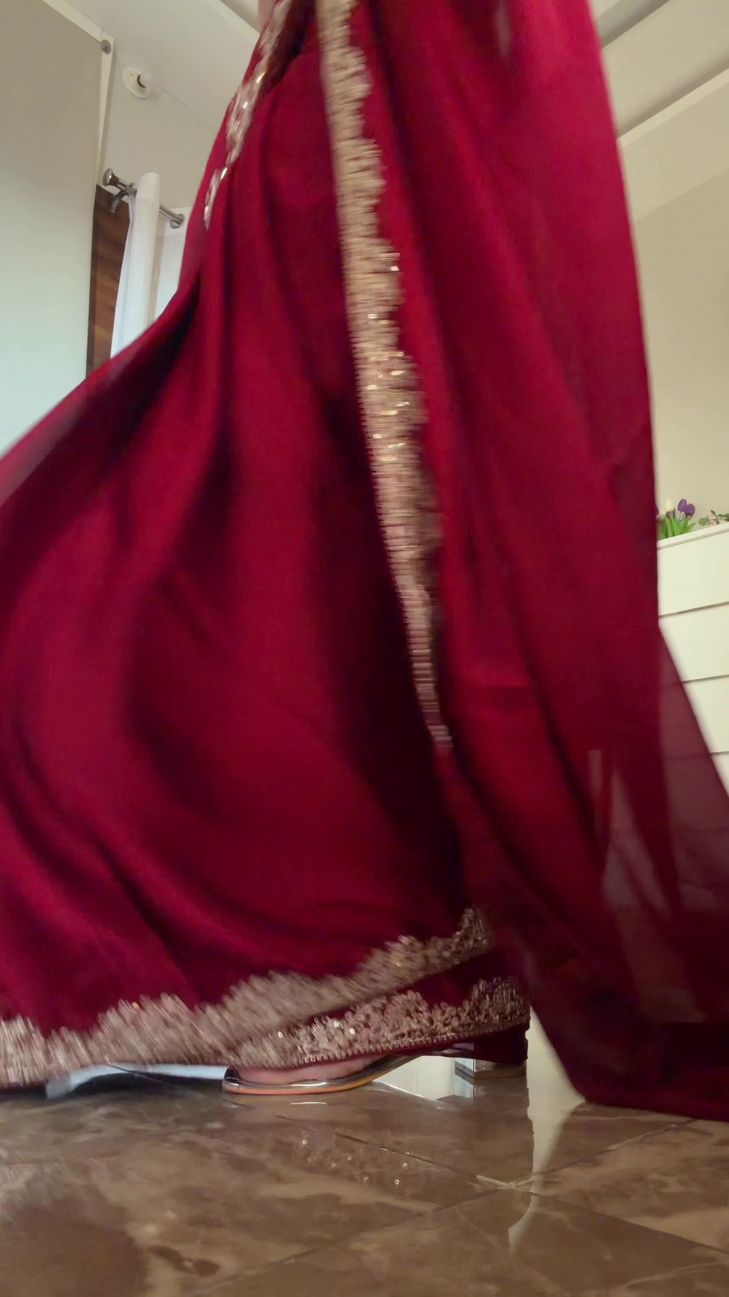 Premium Red Saree with Golden Border