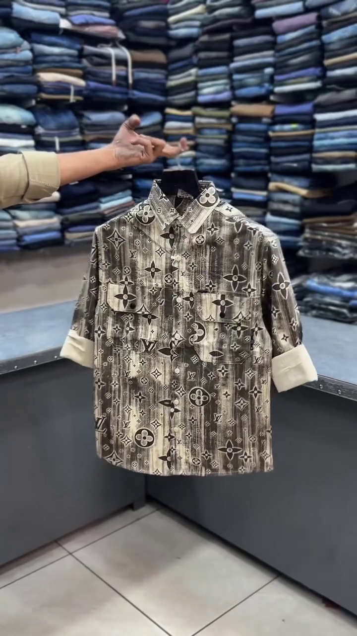 Abstract Printed Utility Shirt