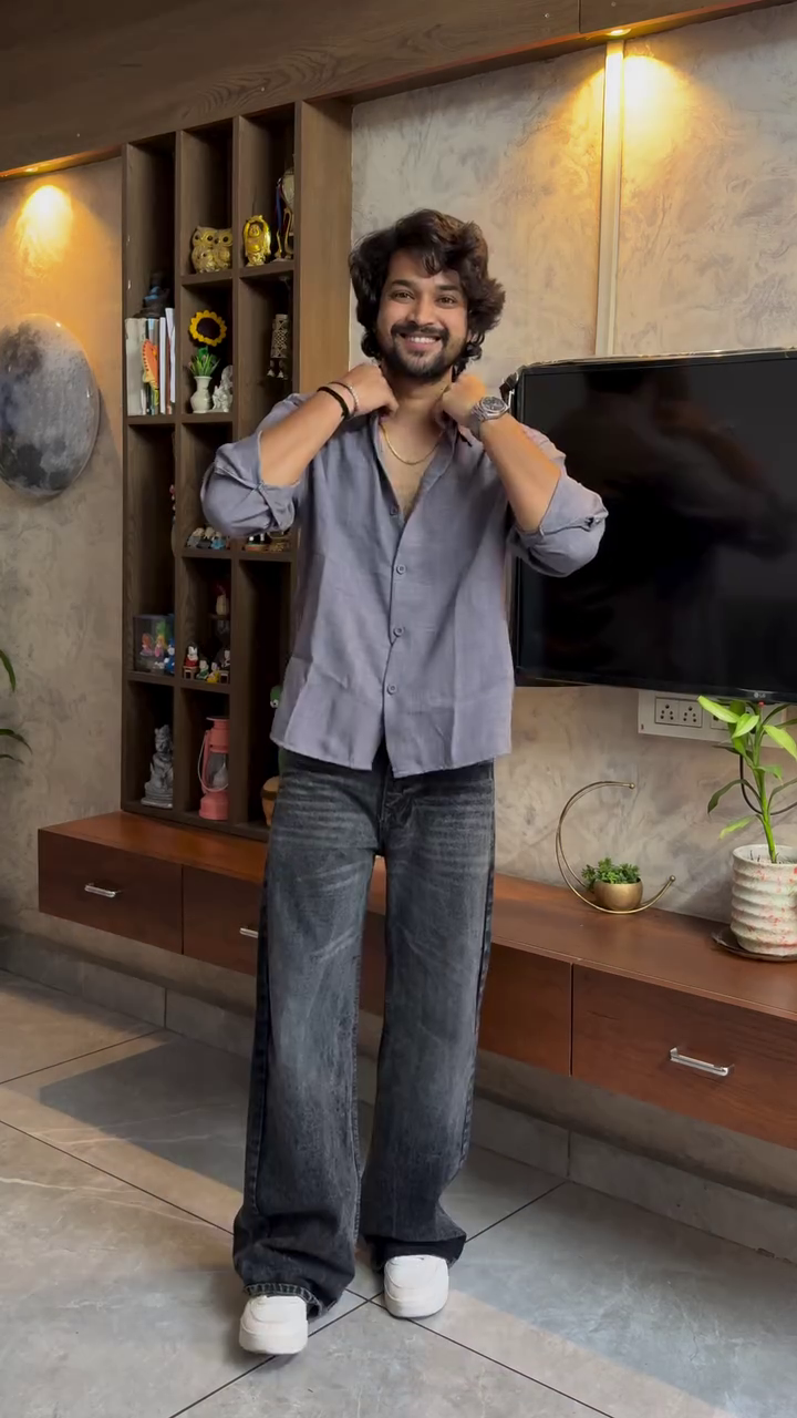 . Classic Checked Shirt with Relaxed Denim