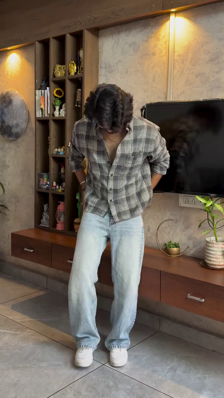 . Classic Checked Shirt with Relaxed Denim