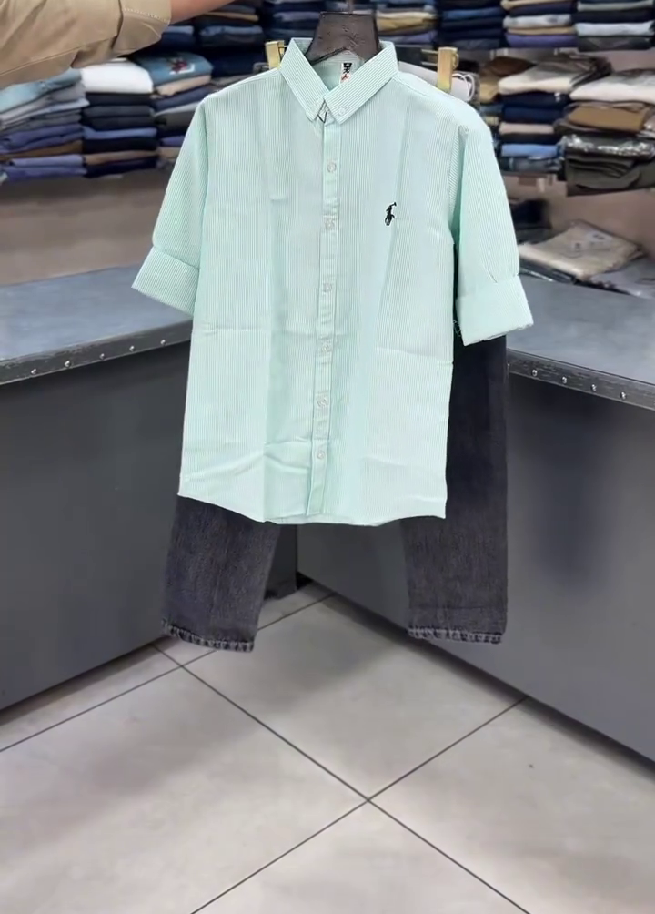 Minimal Striped Shirt & Trouser Combo