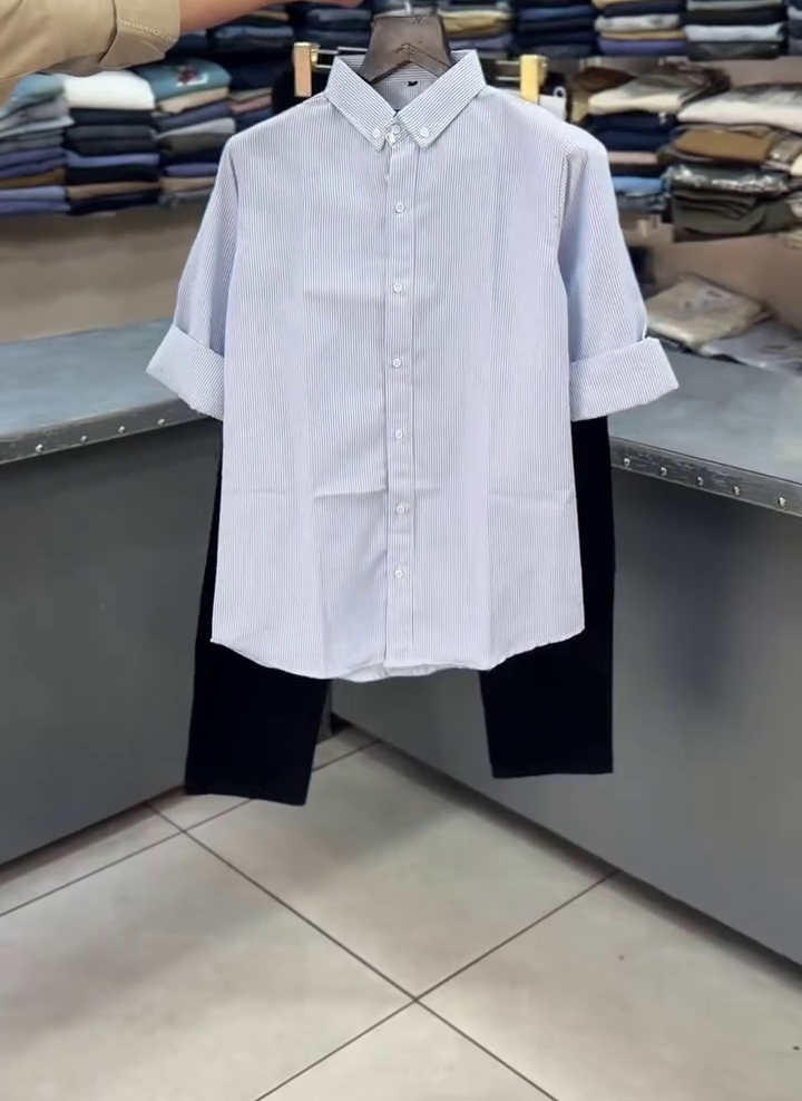 Minimal Striped Shirt & Trouser Combo