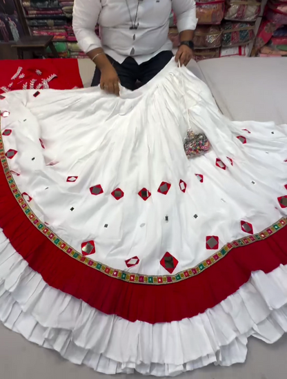 BEAUTIFUL WHITE COLOUR NAVRATRI LEHENGHA CHOLI