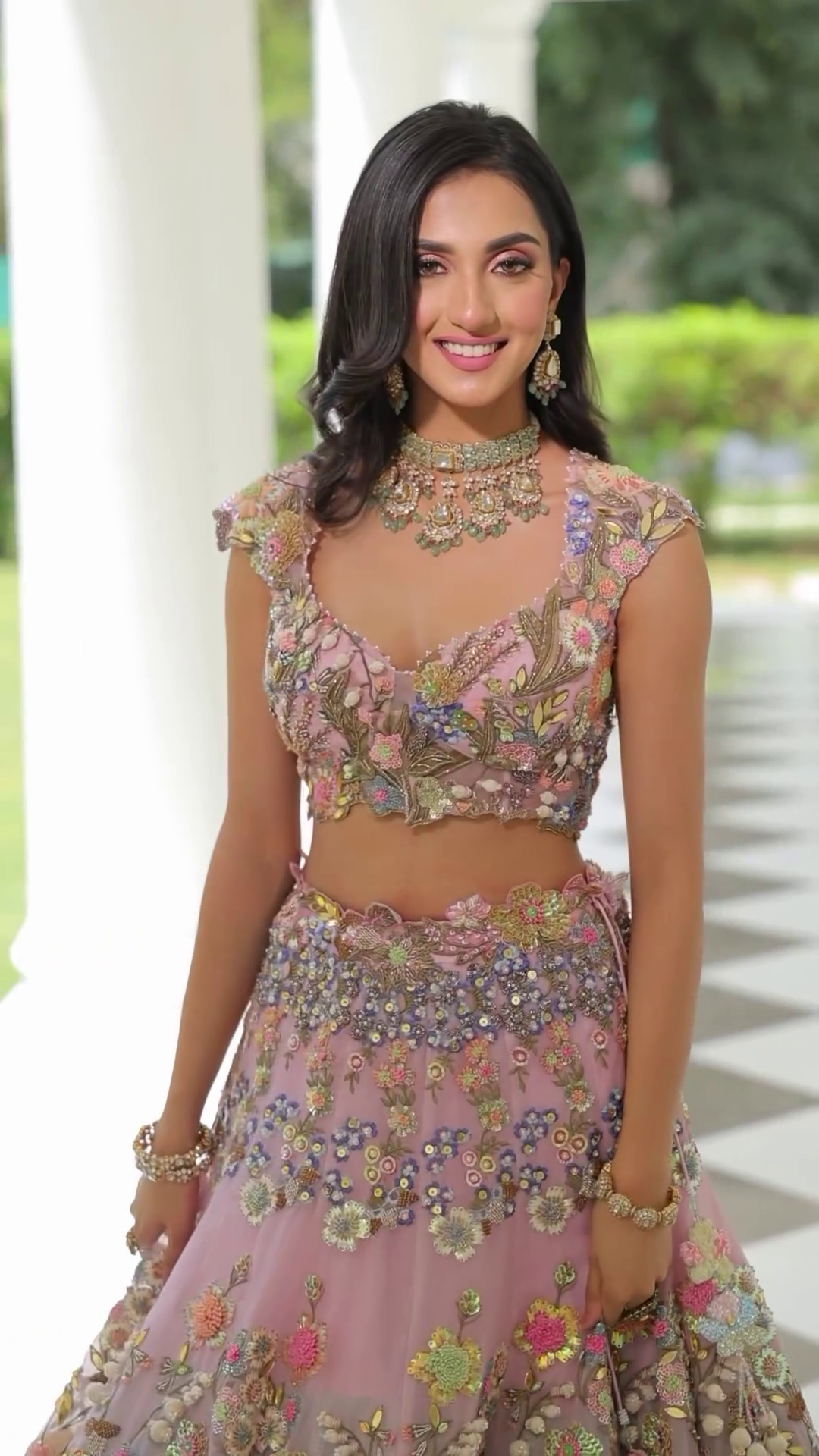 Embroidered Sequinned Semi-Stitched Lehenga & Unstitched Blouse With Dupatta